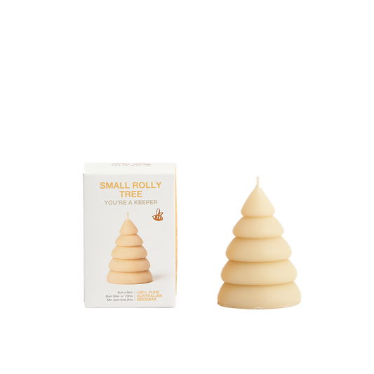 Queen B Beeswax Rolly Tree Candle