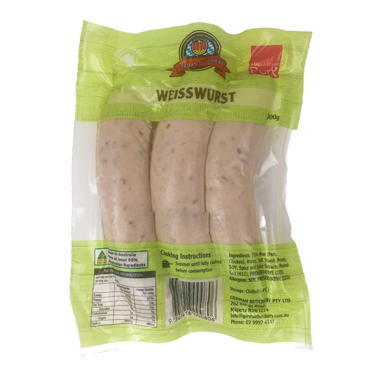 German Butchery Weisswurst 300g