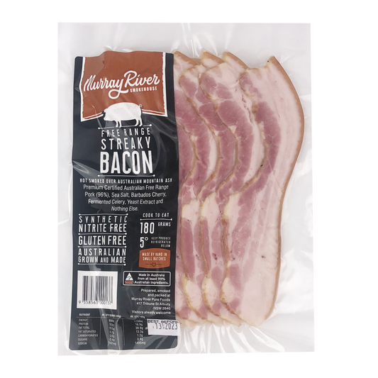 Murray River Smokehouse Streaky Bacon 180g