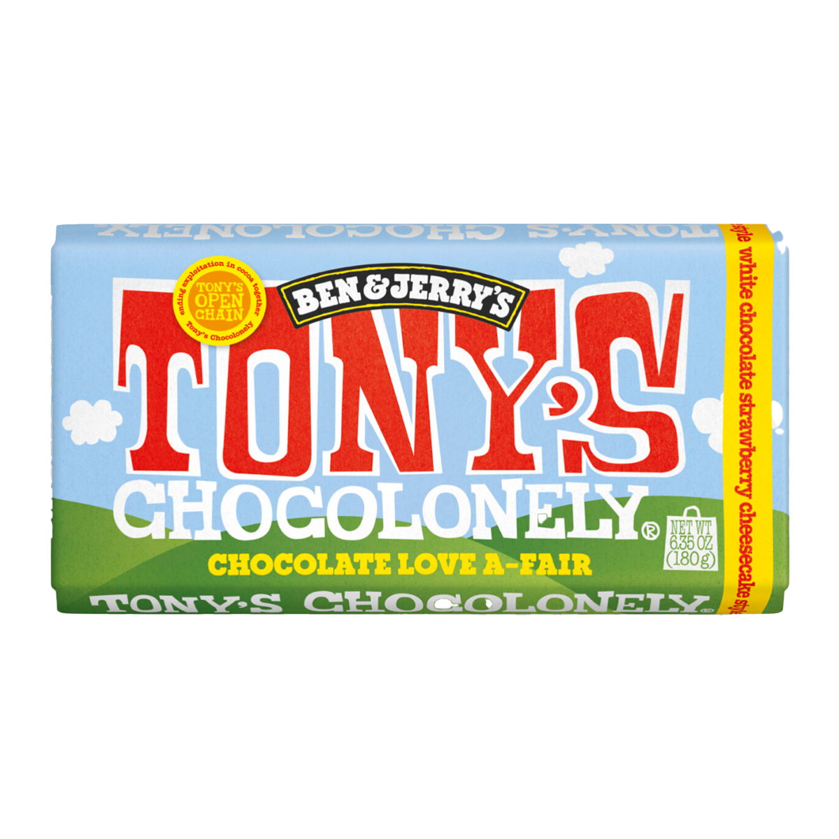 Tony's Chocolonely White Strawberry Cheesecake 180g