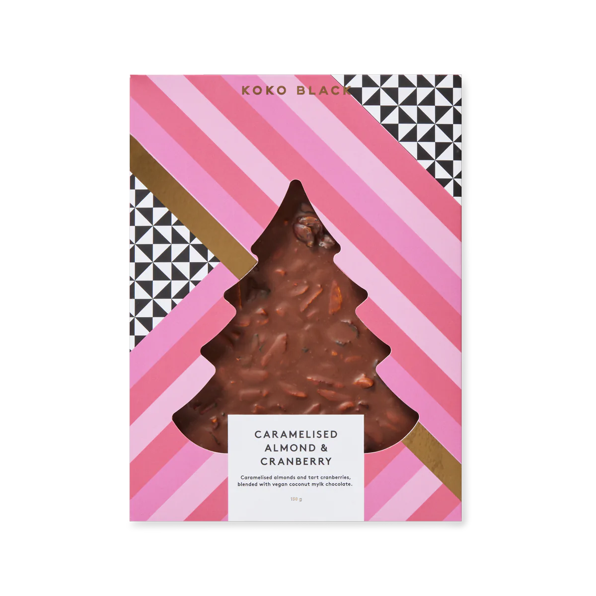 Koko Black Milk Chocolate Caramelised Almond and Cranberry Twinkling Tree 150g