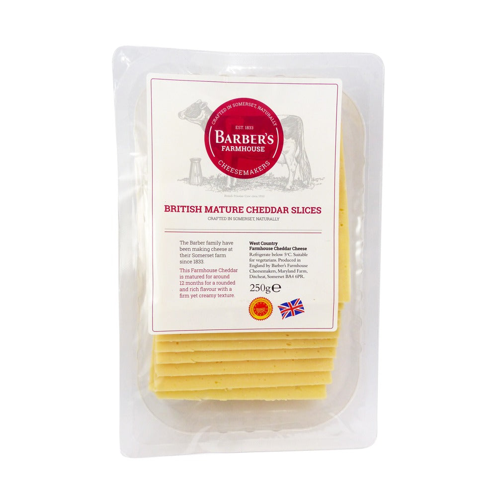 Barbers Sliced Cheddar Cheese 250g  | Harris Farm Online