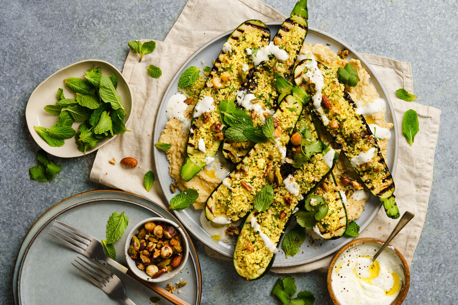 Imperfect Stuffed Zucchini - with Herbed Couscous and Mixed Nuts | Harris Farm Online