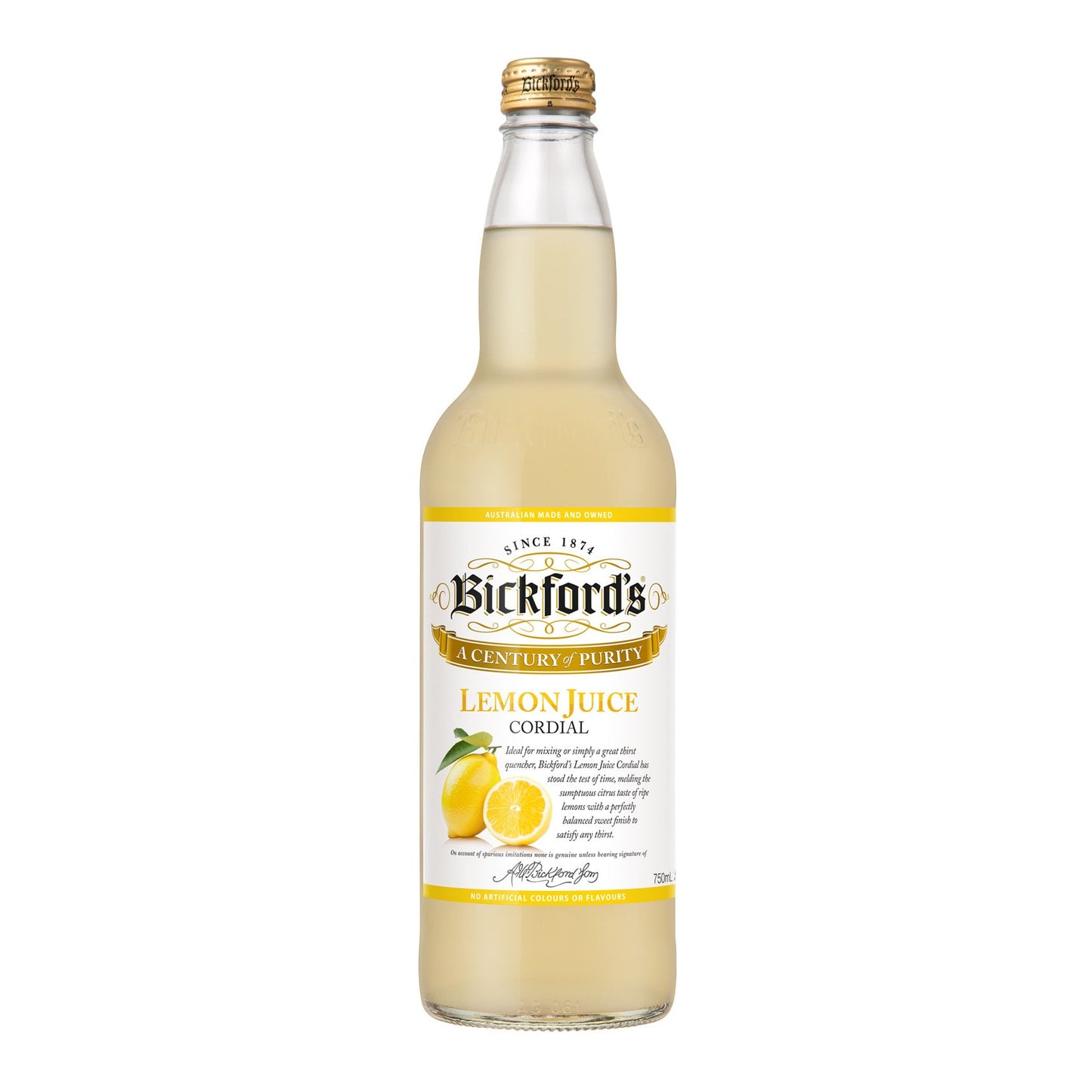 Bickfords Lemon Juice Cordial 750ml