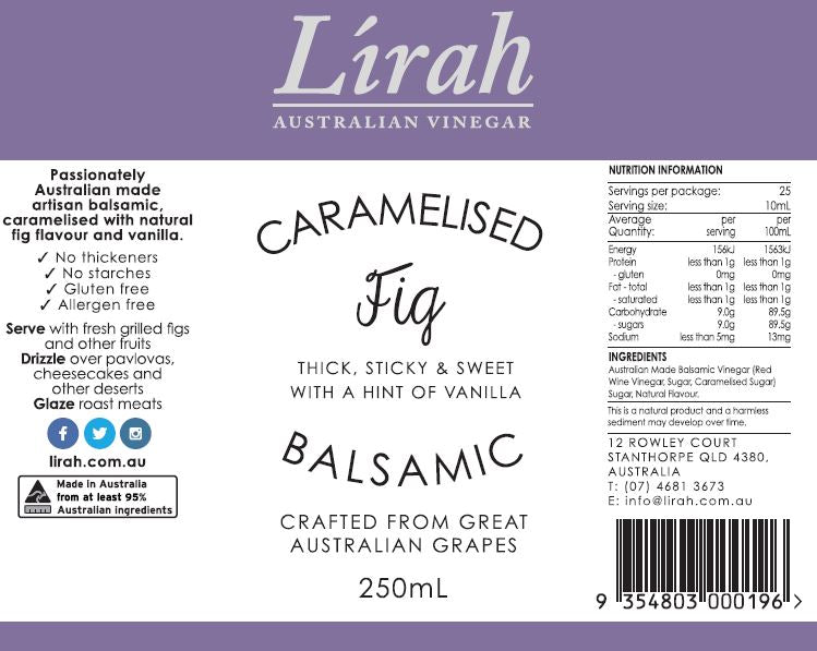 Lirah Caramelised Balsamic Vinegar Fig | Harris Farm Online