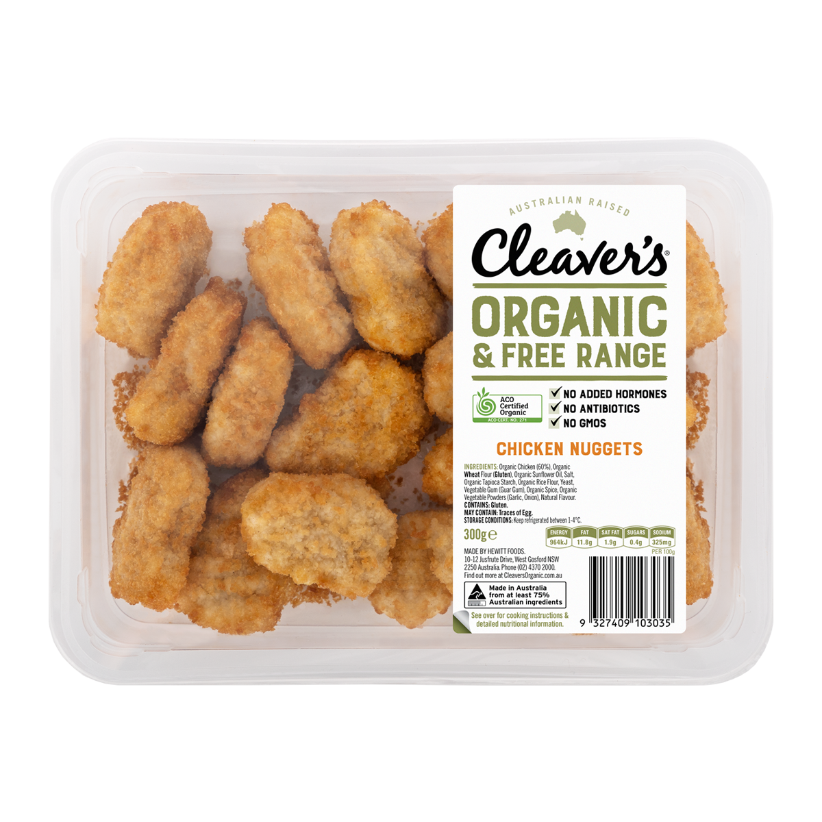 Cleaver's Organic Free Range Chicken Nuggets 300g