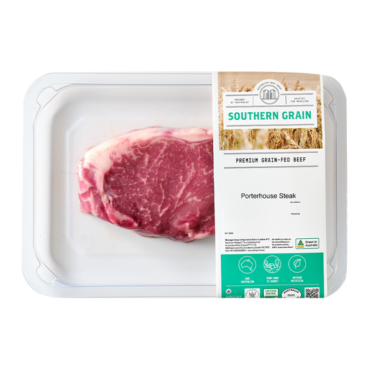 Southern Grain Premium Grain Fed Beef MB2 Porterhouse Steak 200-350g