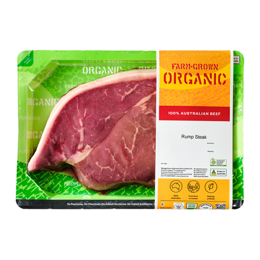 Farm Grown Organic Beef Rump Steak 250-350g