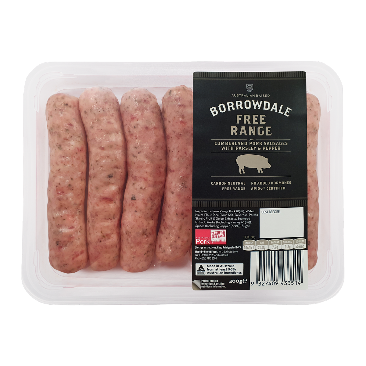 Borrowdale Pork Sausages 400g