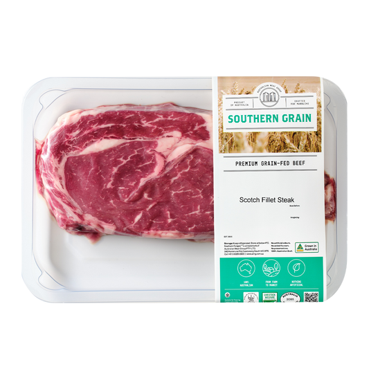 Southern Grain Premium Grain Fed Beef  MB2 Scotch Fillet Steak 200-350g